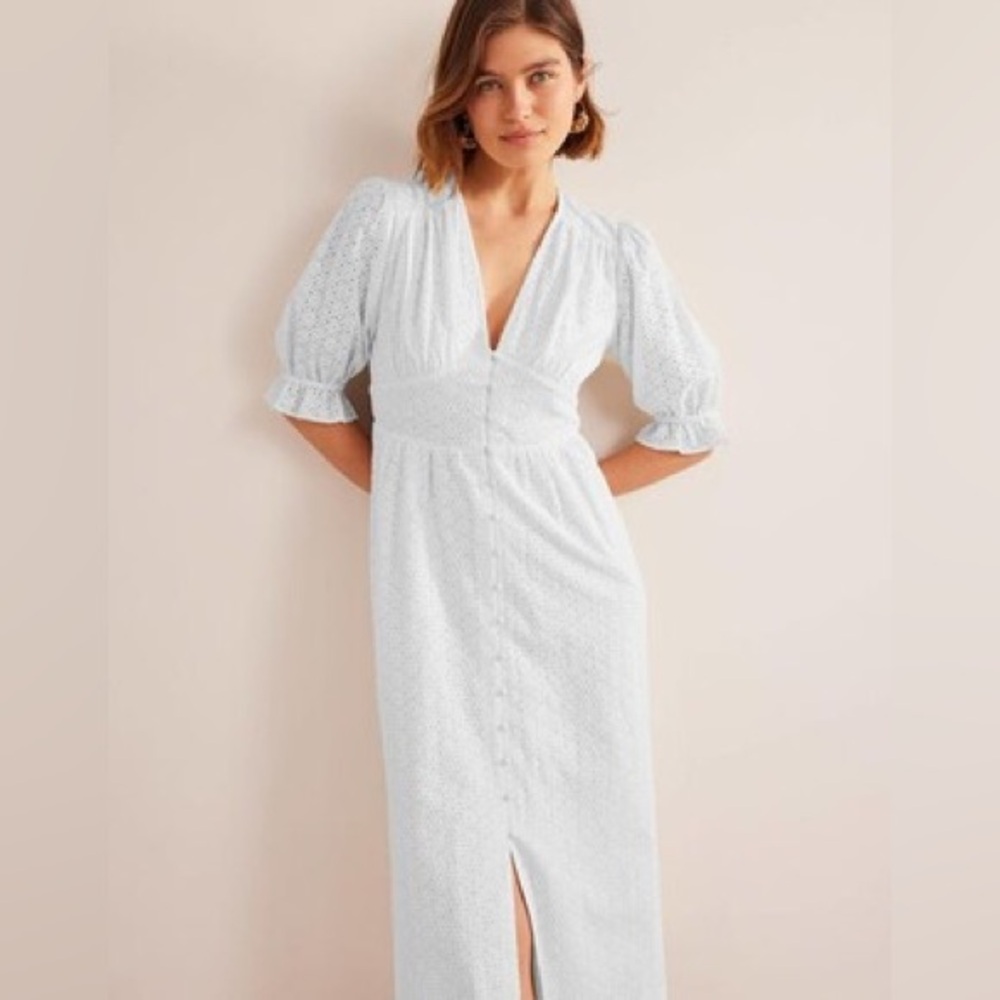 Boden Broderie Midi Tea Dress- NEW